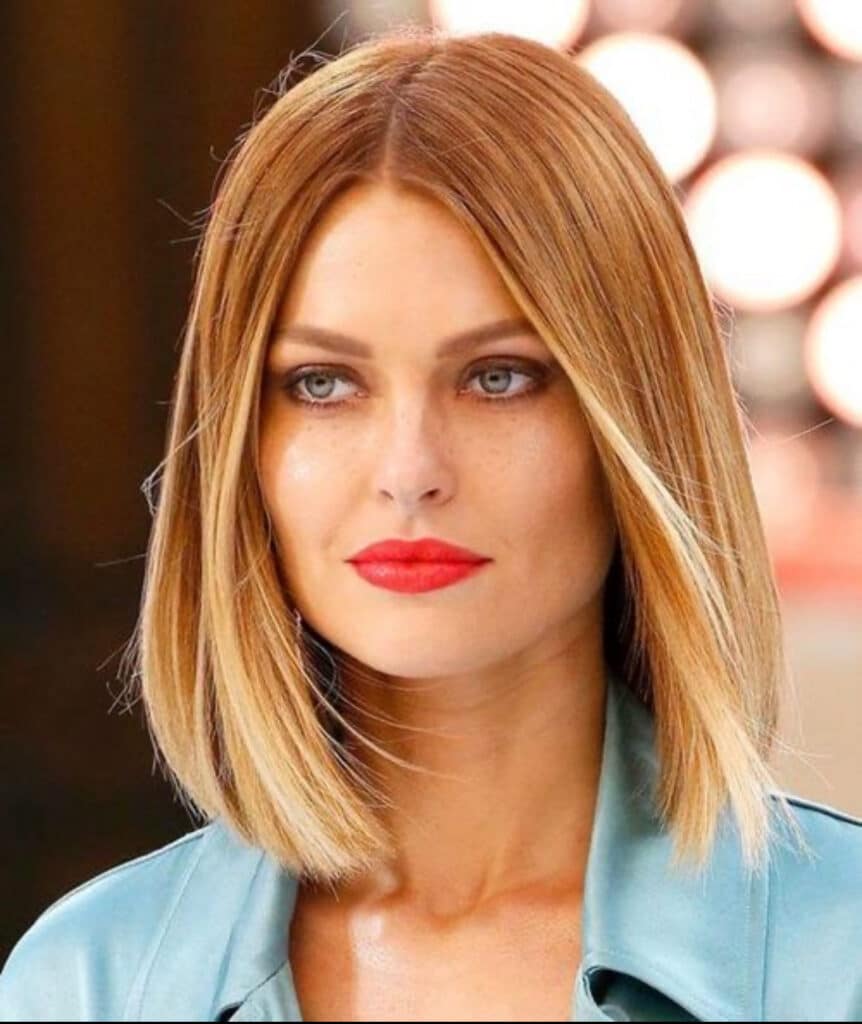 long bob con riga centrale