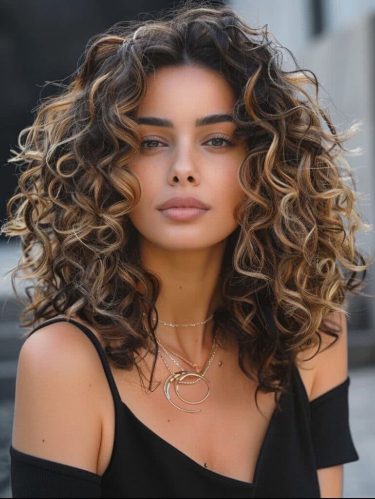curly long bob