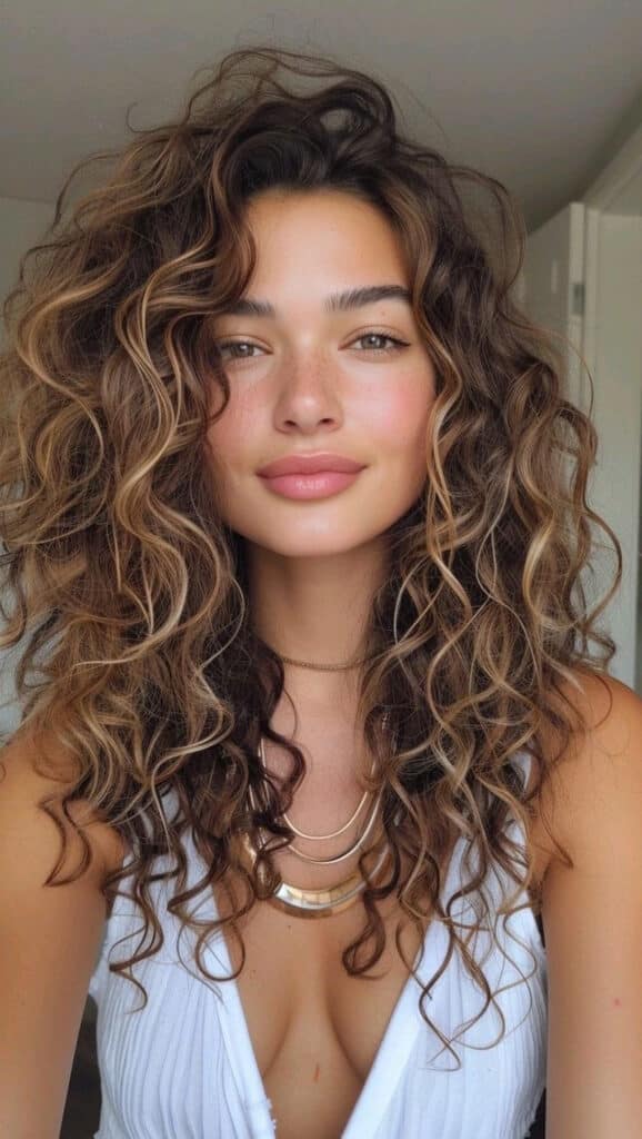 curly long bob