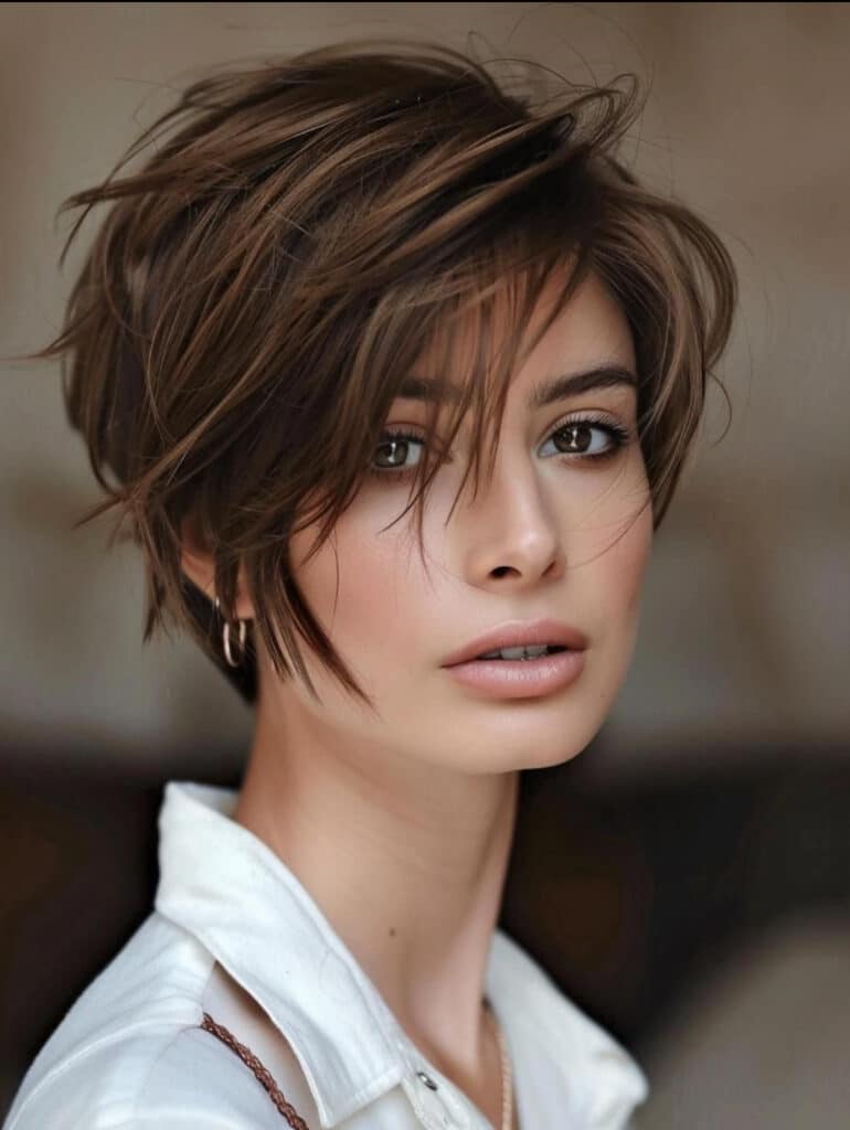 mini bob con ciuffo laterale 