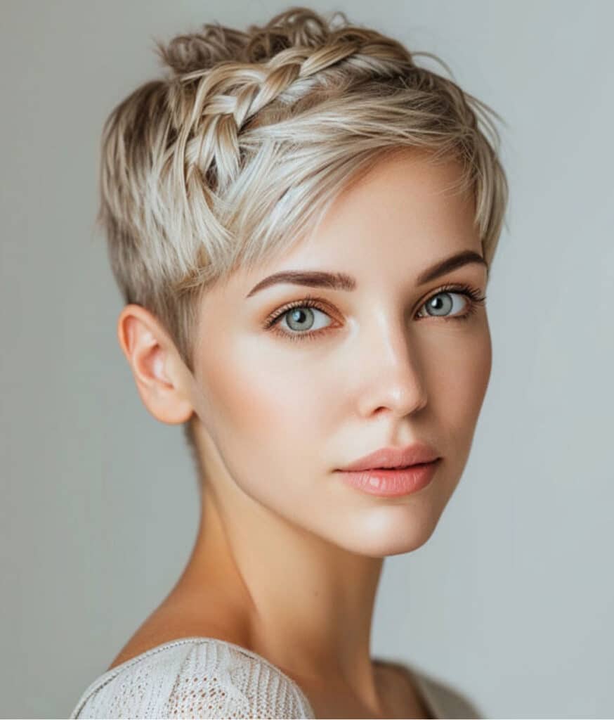 trecce su pixie cut