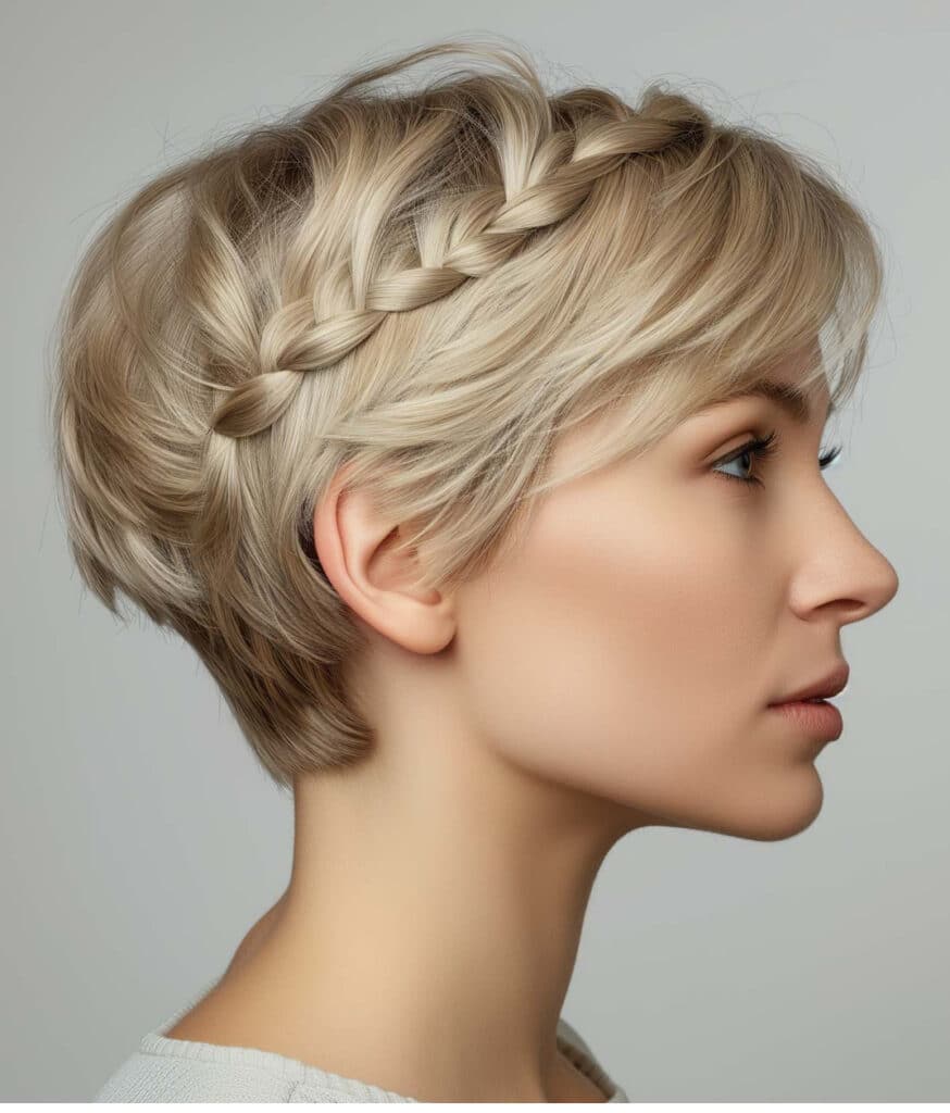 trecce su pixie cut