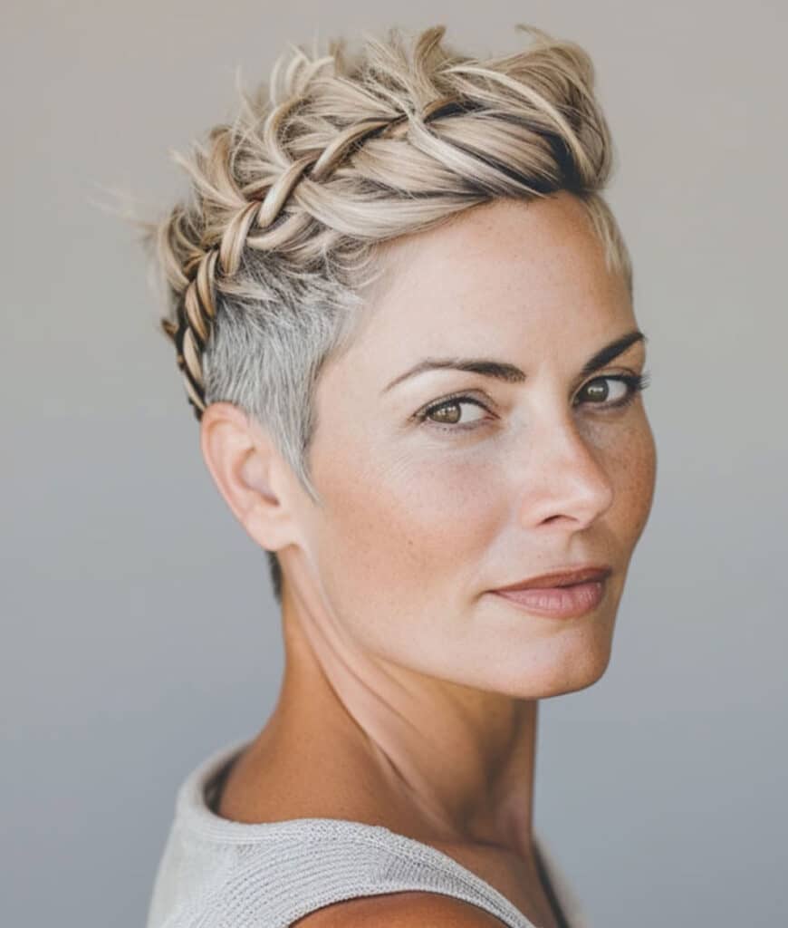 trecce su pixie cut