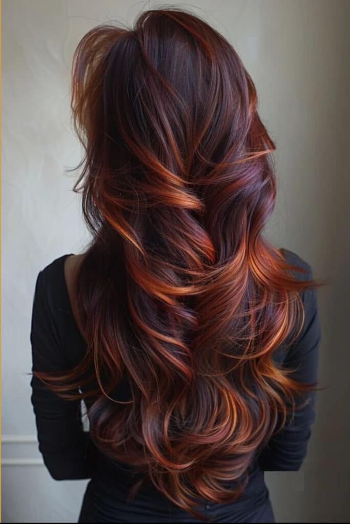 balayage rosso intenso e rame
