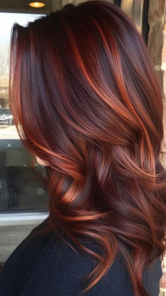 balayage rosso intenso e rame