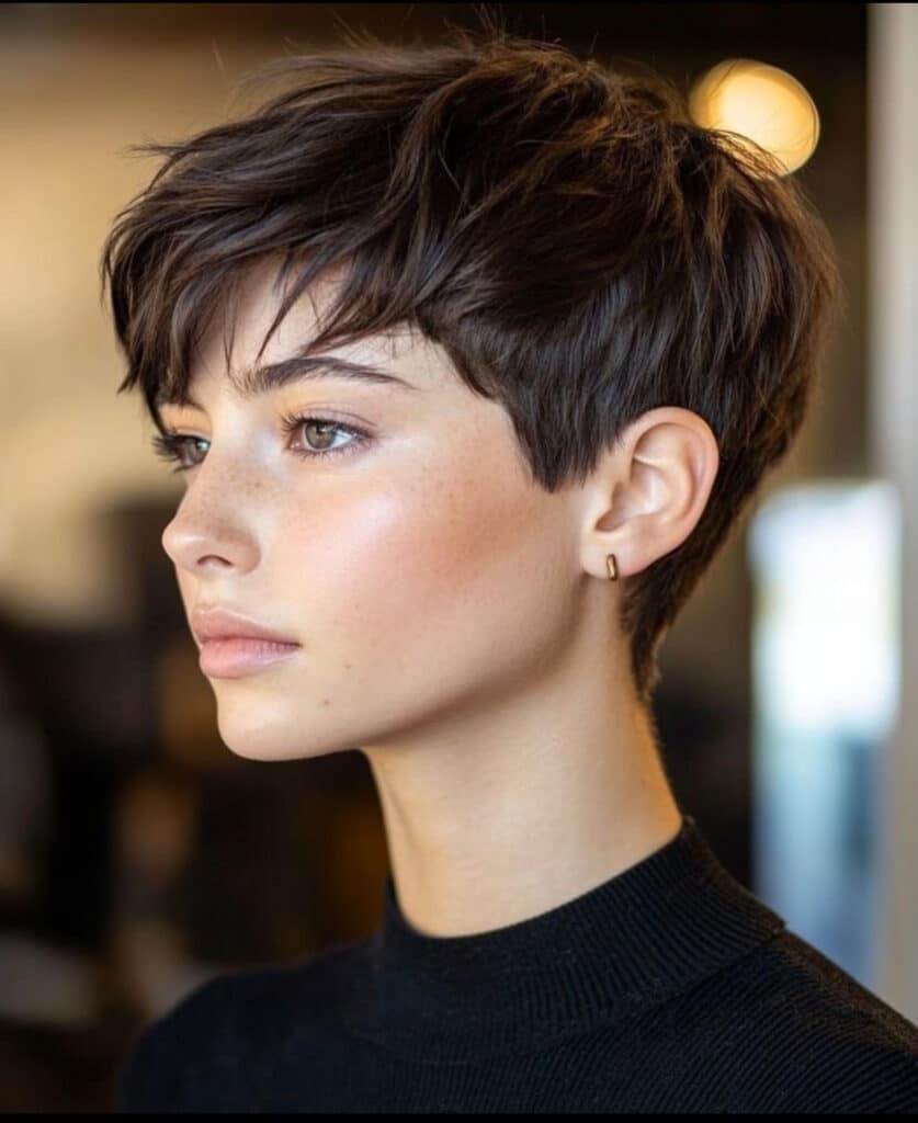 pixie cut con frangia 