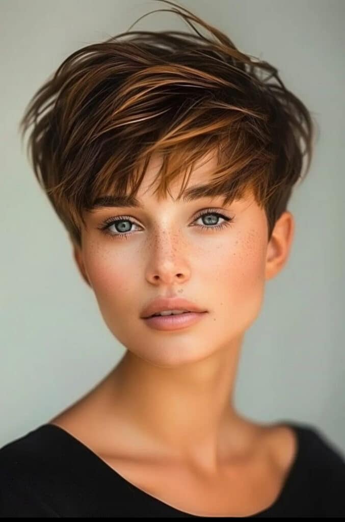 pixie cut con frangia 