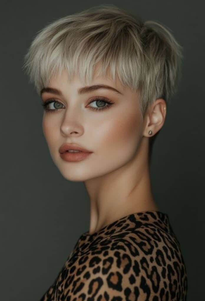 pixie cut con frangia 