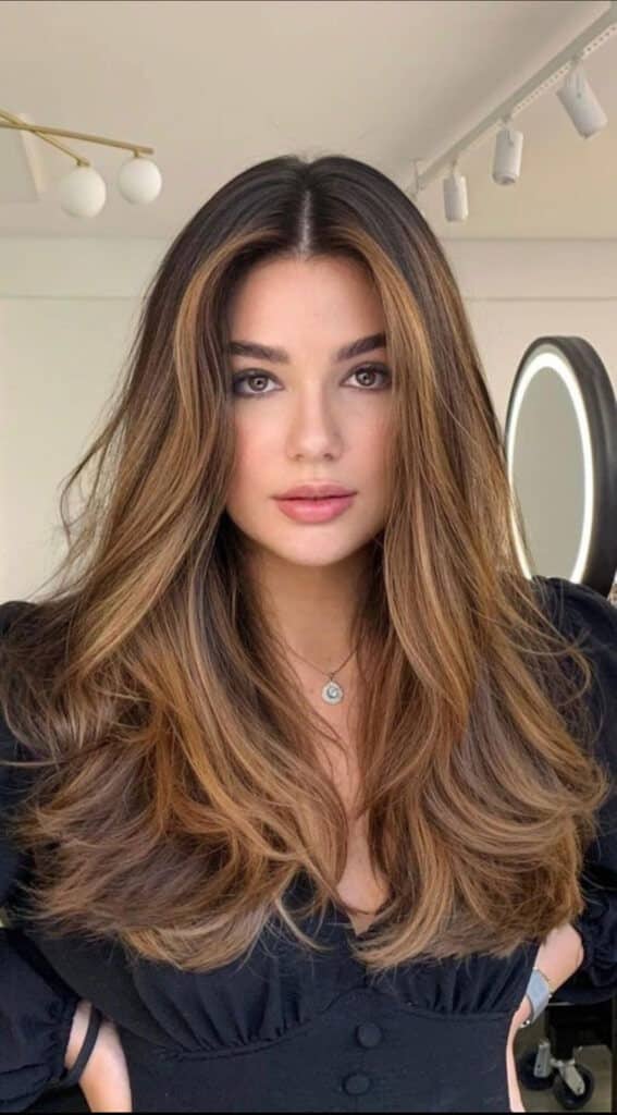honey brown balayage