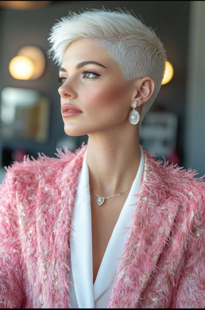 ciuffi e frange su capelli corti 