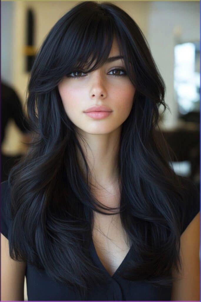 capelli lunghi con ciuffo