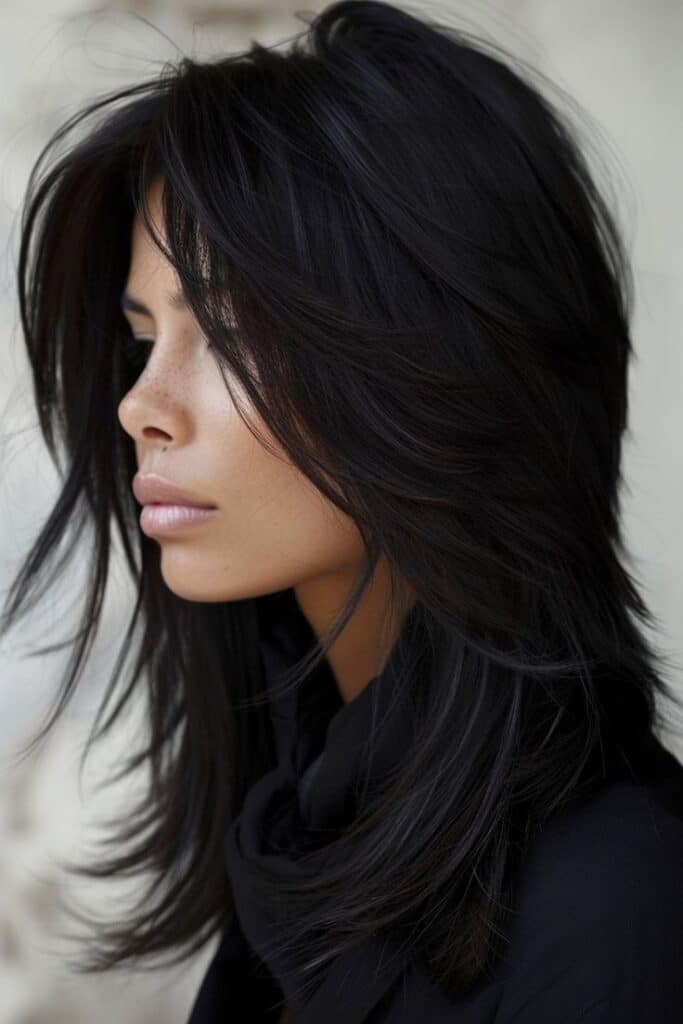 capelli neri scalati