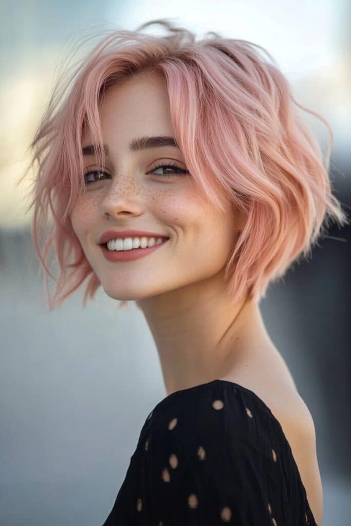 capelli rosa corti