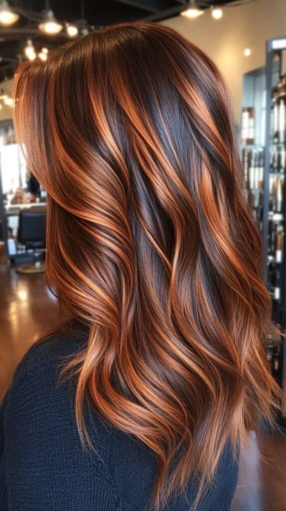 caramel balayage brunette