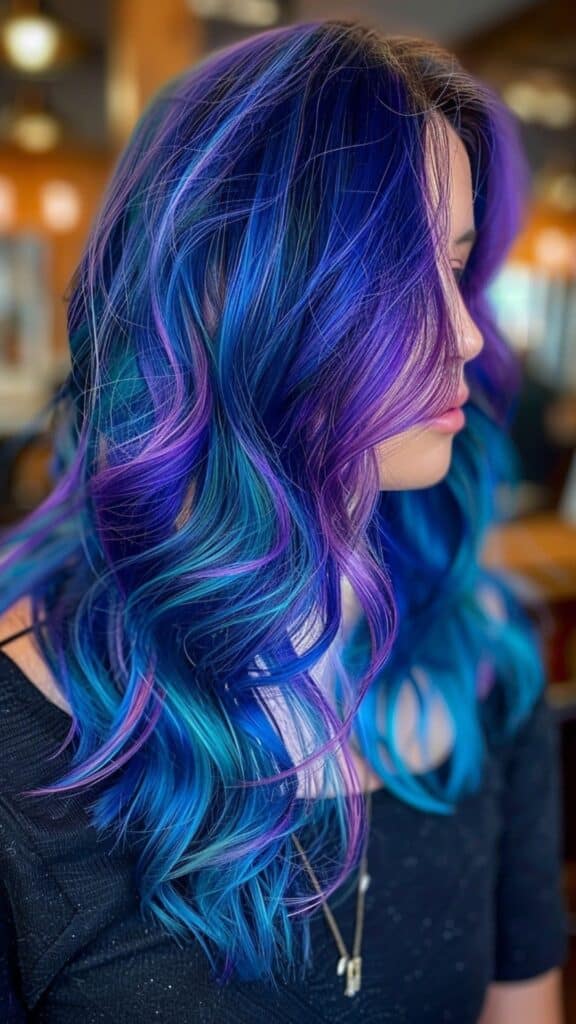 capelli blu e viola