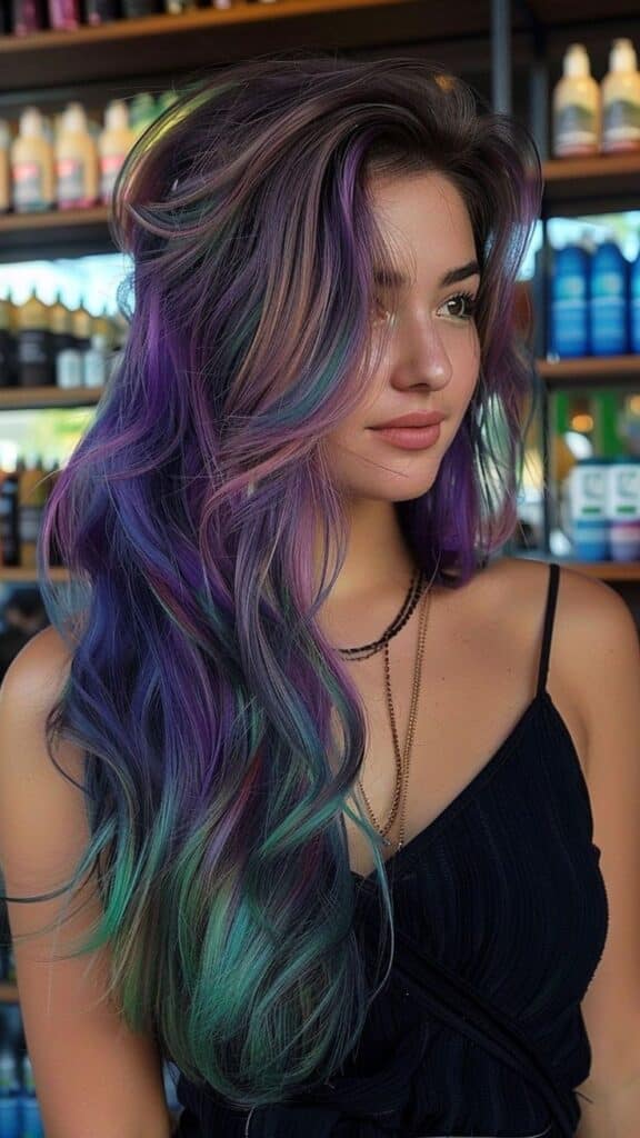 capelli blu e viola