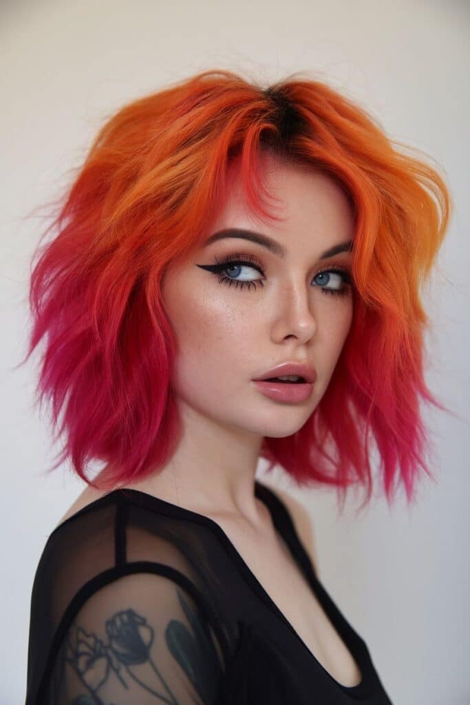 capelli rossi e fucsia