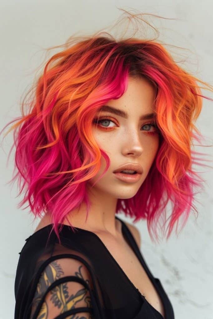capelli rossi e fucsia