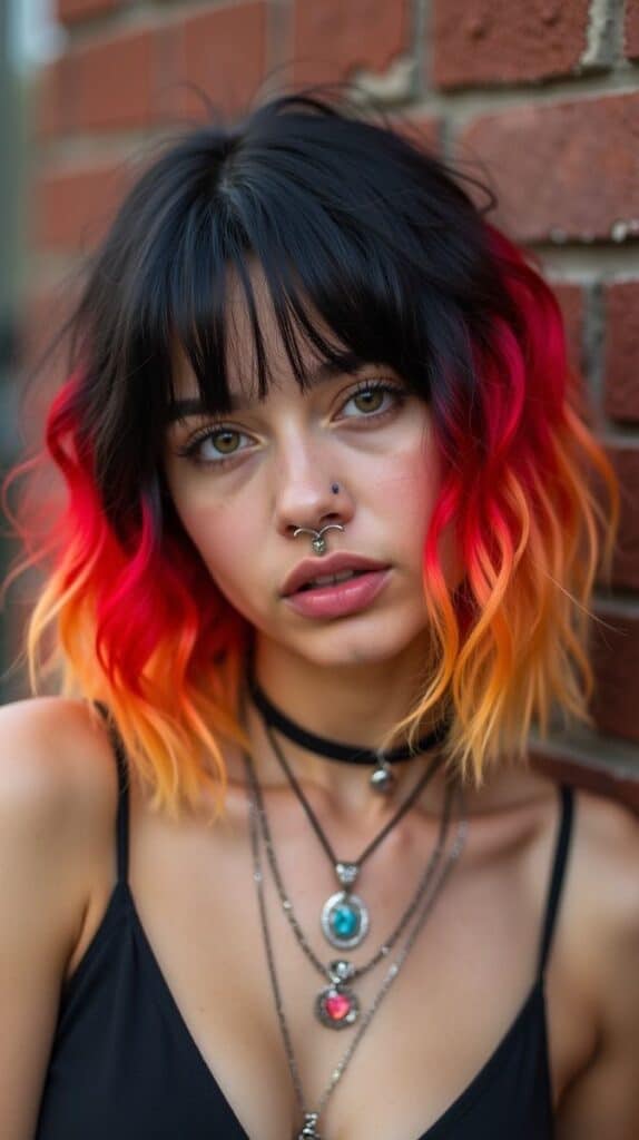 capelli rossi e fucsia