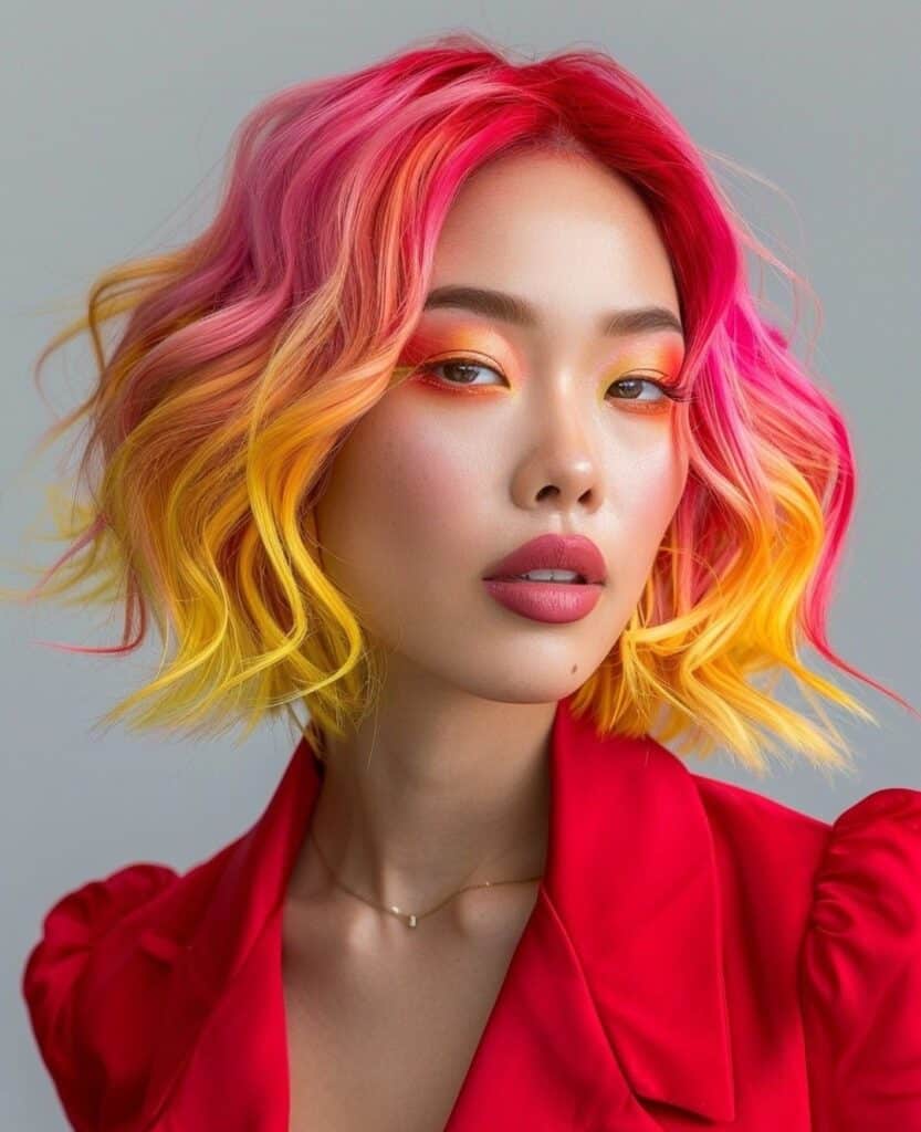 capelli rossi e fucsia