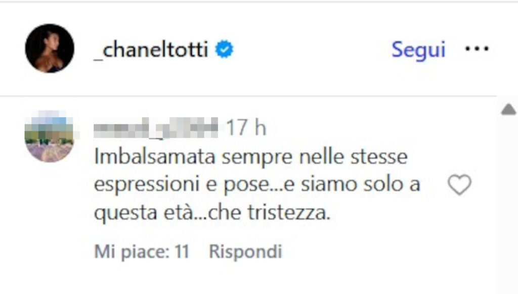 chanel totti oggi